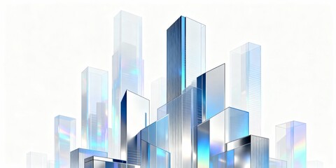Skyscrapers in a futuristic clean city
