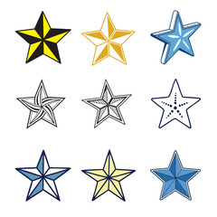 Obraz premium Nine different star illustrations