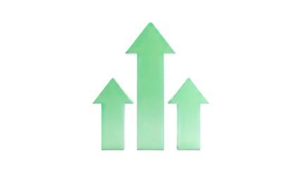 Three green arrows pointing upwards