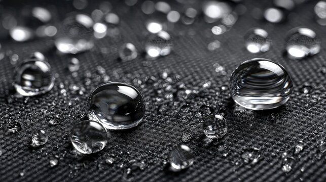 Black nylon fabric texture, waterproof material, backpack surface, synthetic textile background, durable 