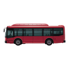 Modern Red City Bus Side View Isolated on White Background Public Transportation Vehicle Urban Travel Concept