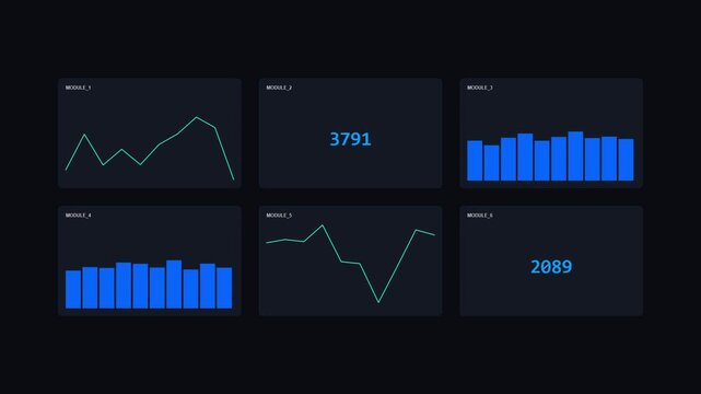 Tech finance interface with glowing UI widgets