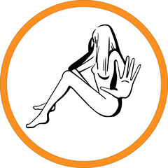 image of a woman covering her face with her hand stop violence