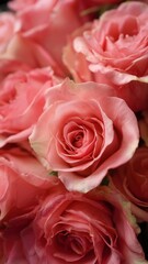 Elegant pink roses in full bloom, featuring lush petals and soft lighting, perfect for luxury branding, floral design, and commercial creative projects