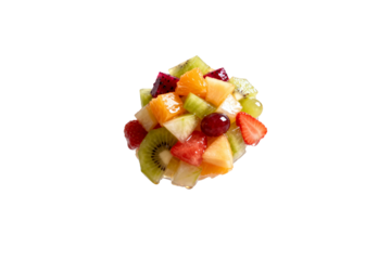 [Transparent Background PNG]Fresh Mixed Fruit Salad Bowl with Diverse Ingredients