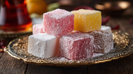 Turkish delight on a table