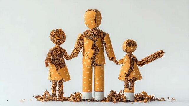 Footage A statue of a man surrounded by two children, all holding hands in a tender moment