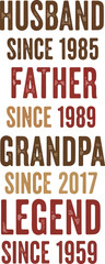 Obraz premium Bold Typography Design Featuring Husband Father Grandpa Legend Roles for Men's Apparel , Generative Ai