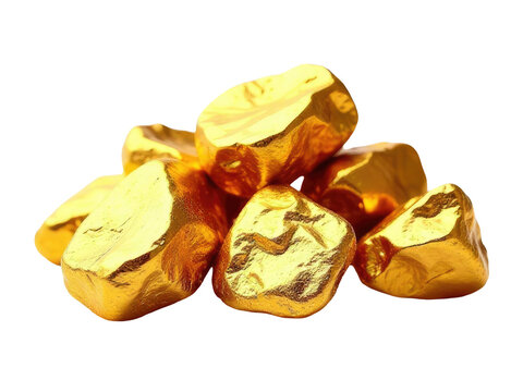 A pile of gold nuggets stacked together, ready for further processing or display