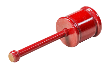 Red festival drum mallet designed for rhythmic traditions parades and cultural musical expression isolated on transparent background PNG