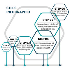 Data Driven Six Step Business Process Workflow Infographic Framework