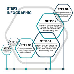 Data Driven Six Step Business Process Workflow Infographic Framework