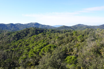 Obraz premium The view opening from the mountain Puig de ses Cadiretes, Costa Brava, Spain
