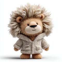 Soft Plush Lion Toy with Cozy Sweater and Fluffy Mane