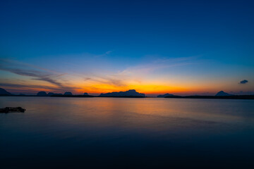 Obraz premium Aerial view sunset sky,Nature light Sunset or sunrise over sea,Colorful scenery sunset sky background,Amazing cloud background