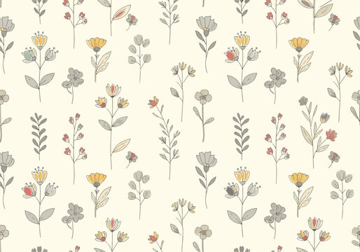 Cute Floral pattern. Floral pattern. Pretty flowers on white backgroung. Printing with Small-scale pink flowers. Ditsy print. Seamless texture. Spring bouquet