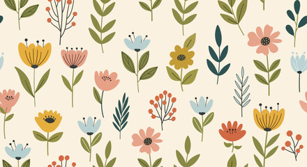 Floral seamless pattern with watercolor roses. Background with bouquets of hand drawn watercolor flowers