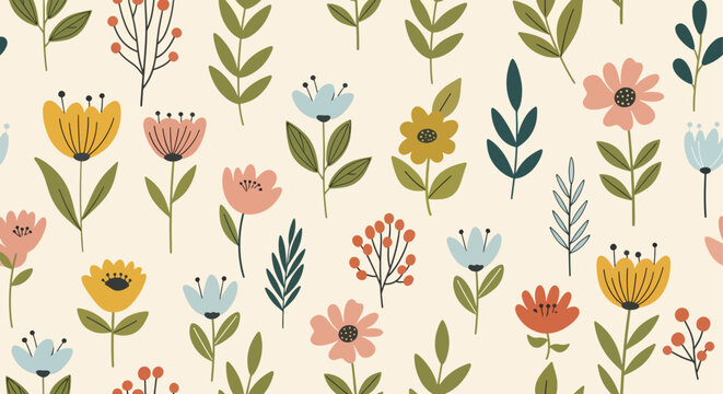 Floral seamless pattern with watercolor roses. Background with bouquets of hand drawn watercolor flowers