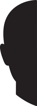 Identity concept with half-face silhouette cut design