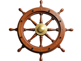 A close-up shot of a steering wheel against a white background