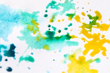 Fototapeta premium Abstract watercolor painting on canvas, closeup view
