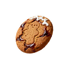 [Transparent Background PNG]Gingerbread Man Cookie with Icing and Jam Drizzle