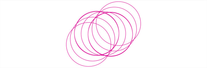 Fuchsia circle line hand drawn set. Highlight hand drawing circle isolated on background. Round handwritten circle. For marking text, note, mark icon, number, marker pen, pencil and text check, vector