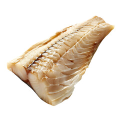 Detailed flaky interior of a golden fried fish fillet