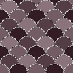 Fish scale wallpaper. Asian traditional ethnic ornament with repeated scallops. Repeated color circular figures background. Seamless surface pattern design with scales. Squama motif. Digital paper art © funkyplayer