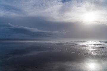 A misty morning at Black Rock Sands Porthmadog Wales