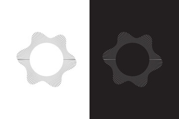 Circular shapes of sound waves, for audio. Abstract radial radio and voice volume symbol. Music equalizer and sound wave. eps 10