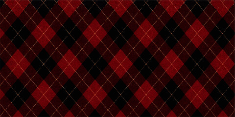 Red abstract seamless pattern with vintage fabric texture and geometric ornament for a fashion backdrop or decorative wall tile illustration