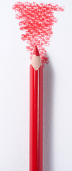 Red lead pencil and shading on white paper