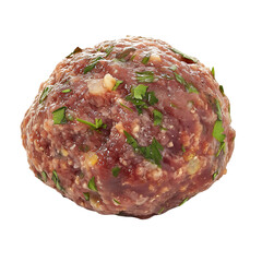 Realistic side profile of a single meatball