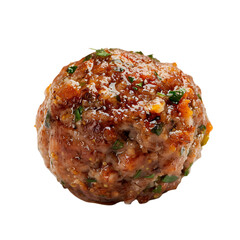 Professional shot of a single savory meatball