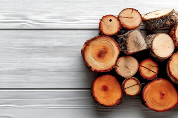 Wood Rings on White Timber