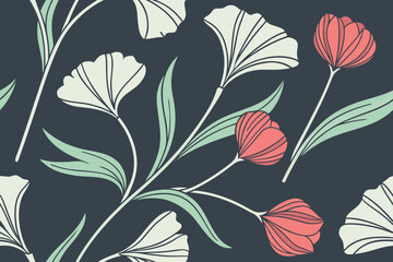 Fototapeta premium seamless pattern with flowers