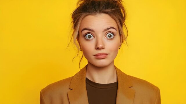 Footage A woman wearing glasses with a surprised look on her face