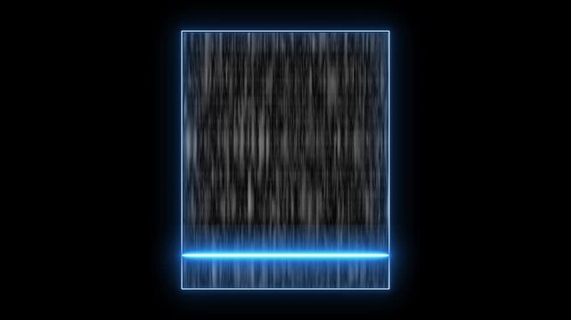 Abstract textured vertical line pattern inside geometric frame. Digital noise surface with structured linear layout. Modern abstract background element for creative interface use.