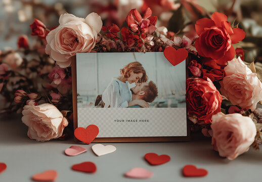 Valentine Photo Mockup With Romantic Scene