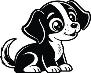 Obraz premium Adorable puppy with a wagging tail a charming and friendly canine companion