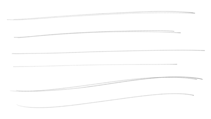 細いマーカーペンで書かれた、おしゃれでかわいい手書きの直線、下線の一式