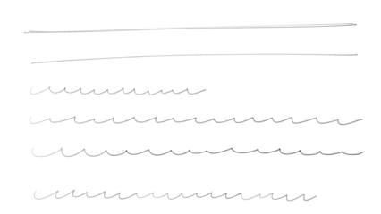 細いマーカーペンで書かれた、おしゃれでかわいい手書きの直線、下線の一式