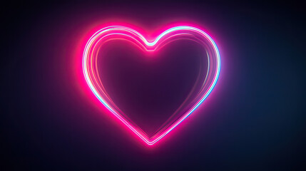 Neon heart icon with a gentle glow sleek modern digital style romantic love symbol on transparent background