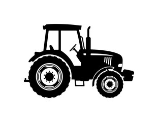 Obraz premium Black Silhouette Tractor Illustration