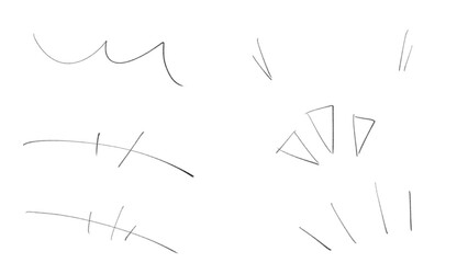 感情や注意、注目を表す手書きのアクセント、アイコン