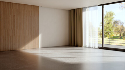 Naklejka premium Large luxury modern bright interiors Living room mockup illustration 3D rendering image