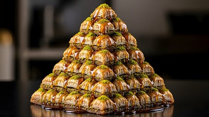 Delicious baklava pyramid