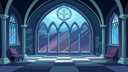 Fototapeta premium Gothic cathedral interior Vector