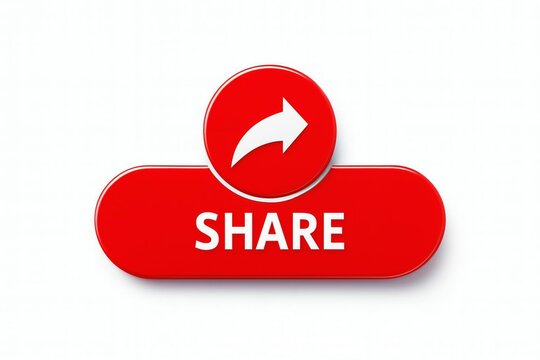 Share button with red color background and white arrow